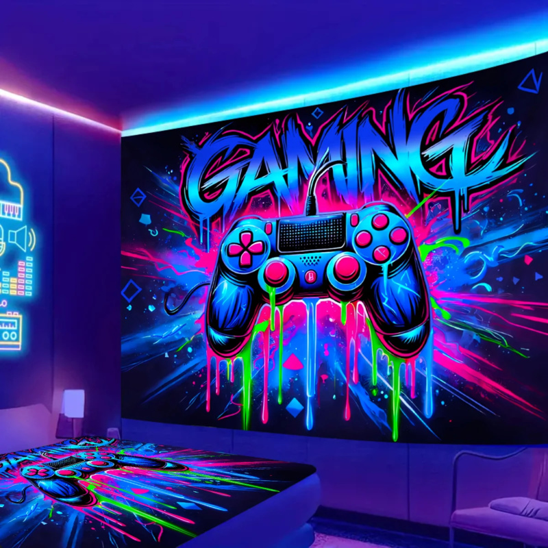 Gaming Hand Accessories - VIKAMA Neonowa Gobelinowa Tapiseria z Motywem