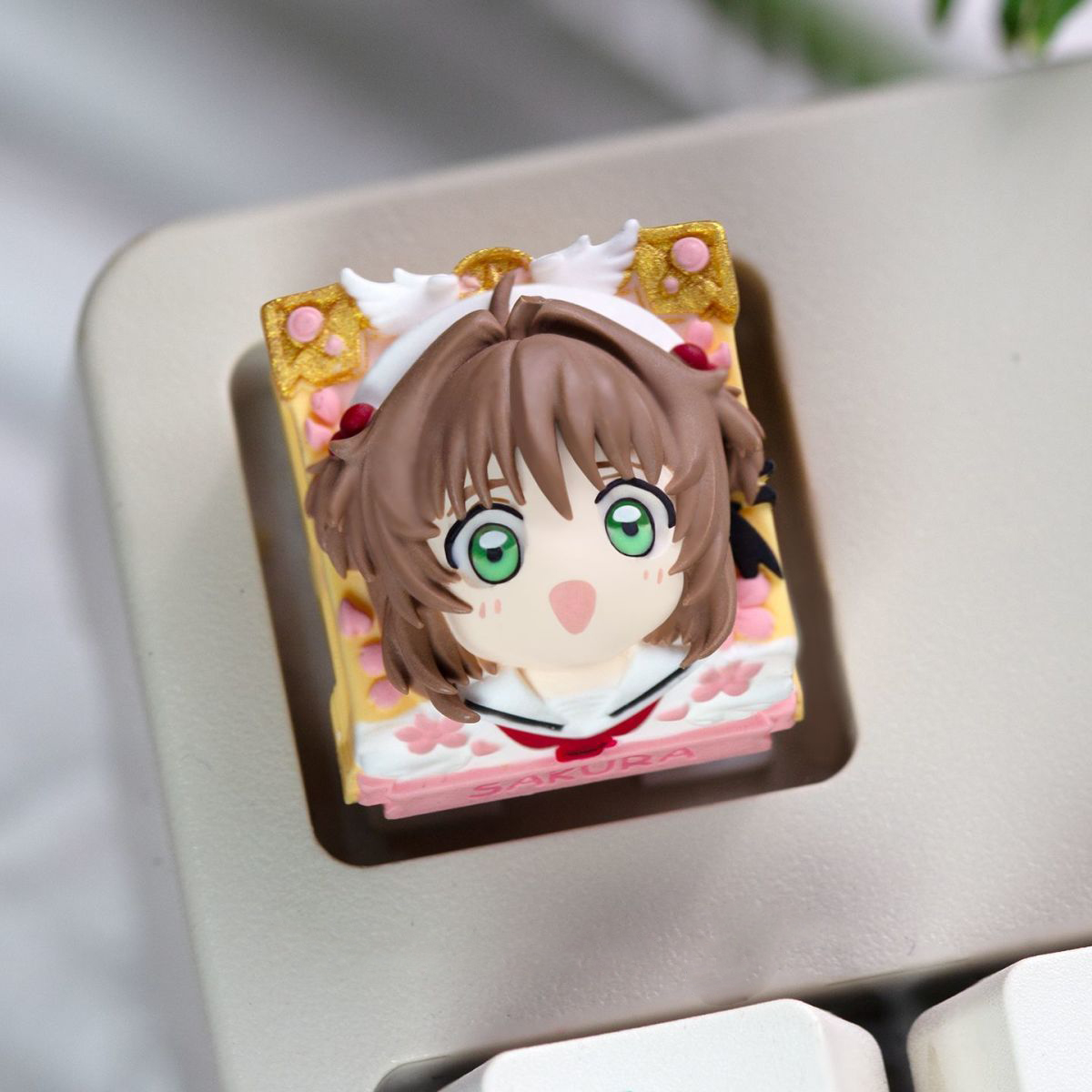 Gaming Hand Accessories - Anime Sakura Keycaps Ręcznie robione żywiczne