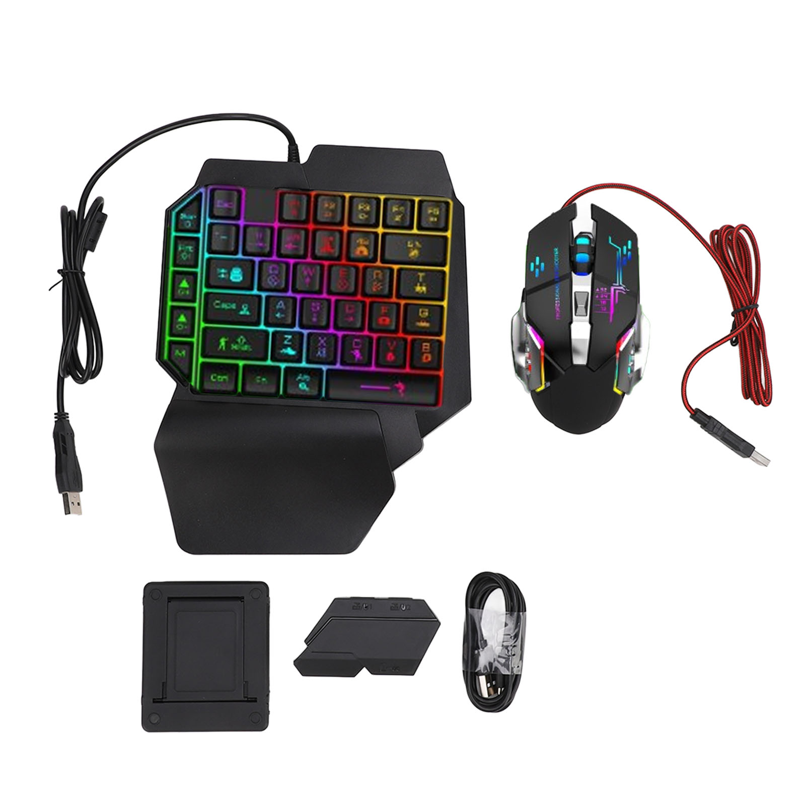 Gaming Hand Accessories - Zestaw konwertera klawiatura-mysz, responsywna klawiatura i