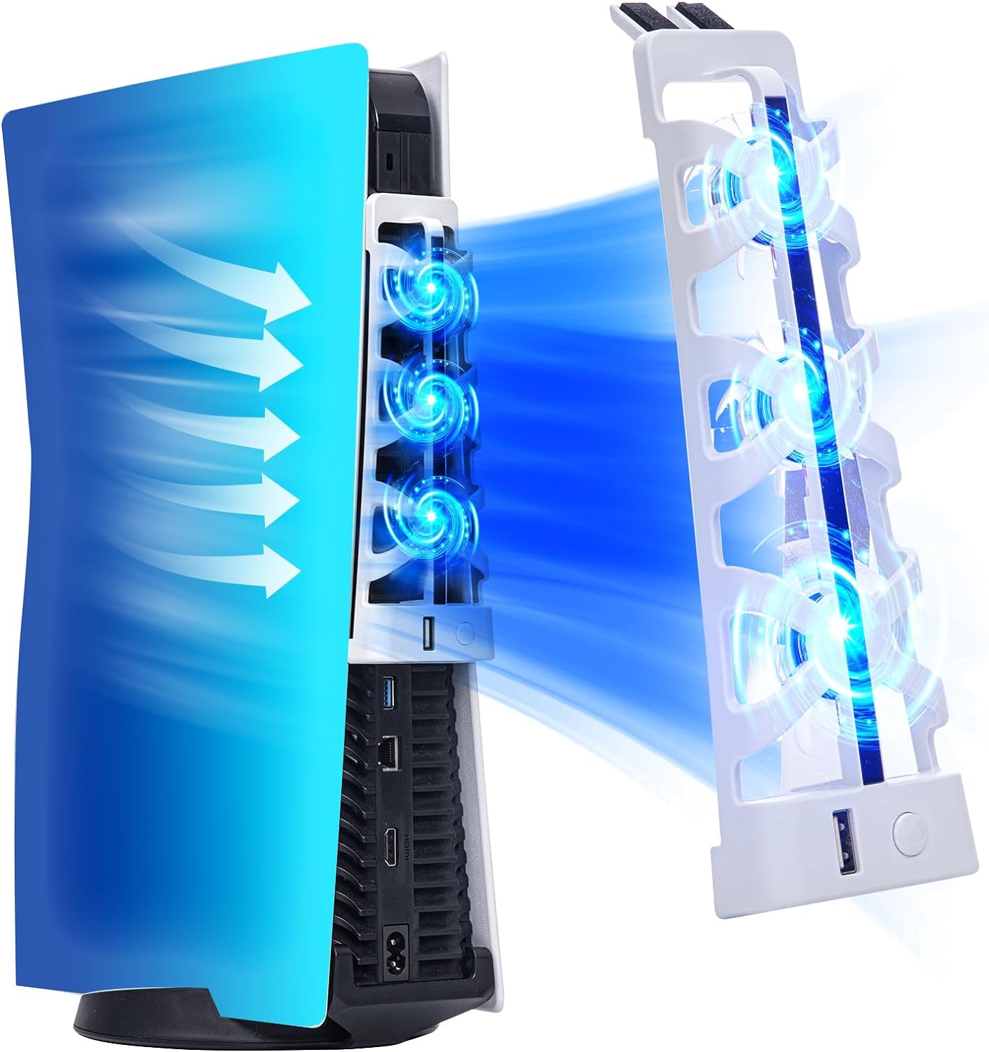 Gaming Accessories Playstation - Wentylator cichy z oświetleniem LED i