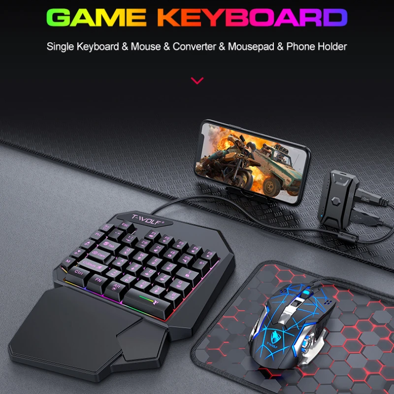 T-WOLF TF900 jednoręczny zesta – Gaming Hand Accessories recenzja i cena