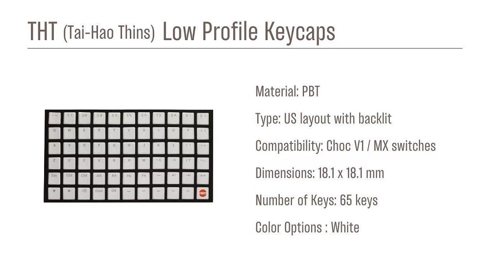 Taihao THT White Keycap Thins  – Gaming Accessories White recenzja i cena