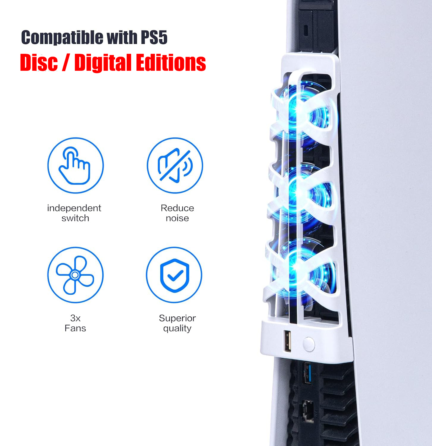 Wentylator cichy z oświetlenie – Gaming Accessories Playstation recenzja i cena